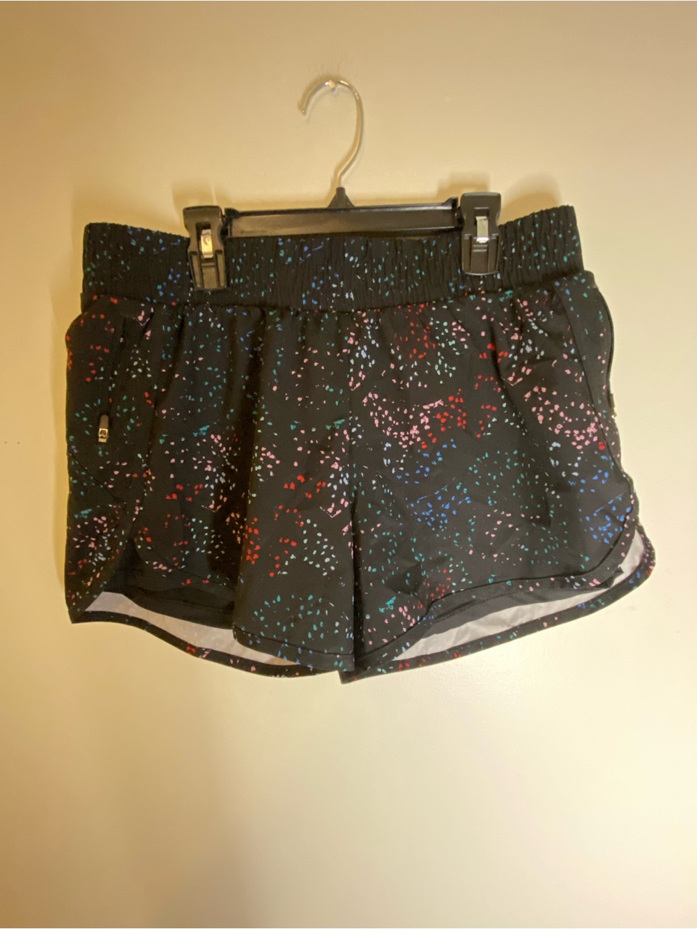 Avia Black Athletic Shorts with Multicolor Speckle